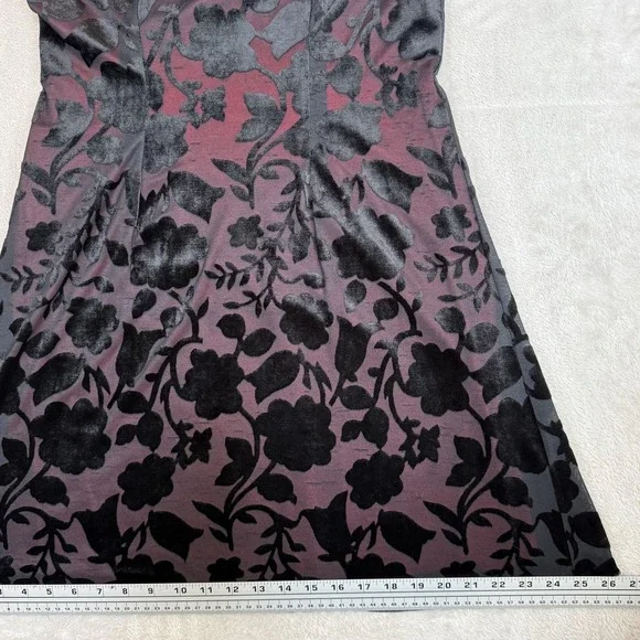 Vtg‎ Black Velvet Burnout Dress Womens 8 Sheer Mesh Y2K Whimsigoth Fairy Grunge - Picture 8 of 13